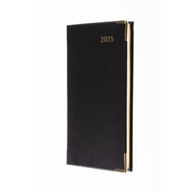 Collins Classic 2025 Diary for Professionals - Slimchart Week to View Business Planner (with Appointments) - Black - (CAPV.99-25) - Premium Appointments Planner with Luxury PU Leather Cover