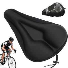 Bike Seat Cushion, 2 PCS Bike Accessories With Bicycle Seat Cushion And Waterproof Bike Seat Cover, Extra Soft Bike Saddle Cushion For Men And Women Outdoor & Indoor