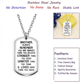 AGR8T You are Braver Stronger Smarter Than You Think Inspirational Pendant Necklace, Stainless Steel