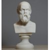 Artist Unknown Greek Philosopher Socrates Alabaster Bust Head Statue Sculpture