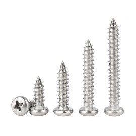 ORANXIN M2 x 8 mm, 100 pieces, round head, wood screws, 304 stainless steel, self-tapping Phillips pan head, self-drilling screws