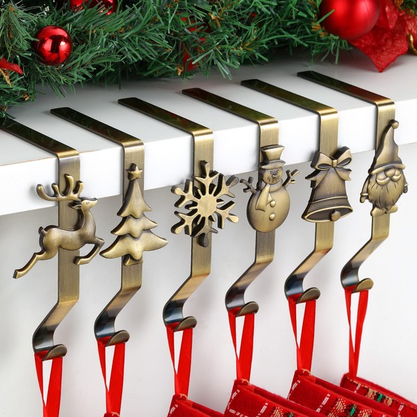 Christmas Stocking Hangers for Fireplace -CeleCily Christmas Stocking Hooks for Fireplace Stocking Holders for Fireplace Stocking Hanger Stocking Holders for Fireplace Christmas Stocking Hooks
