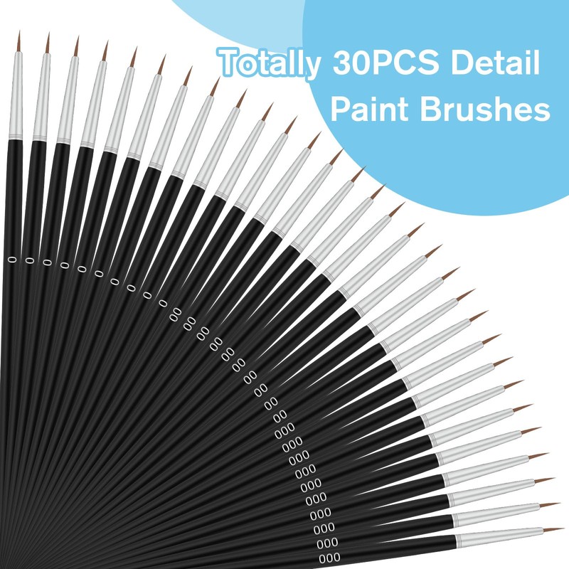 30 Pack Small Paint Brushes Fine Paint Brushes Thin Paint