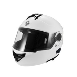 TORC T27 Full Face Modular Helmet with Blinc Bluetooth (White, Small)