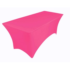 spandex lycra stretch cover tablecloth for 6ft foot table 183x75x75cm (pink)