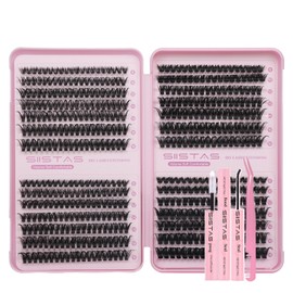 Individual Eyelashes Wispy Lash Clusters Kit D Curl Individual Eyelashes Natural Lash Clusters 546pcs DIY Lash Extensions with Cluster Lashes Glue Bond and Seal&Tweezers for Beginners(50+60+80+100D)
