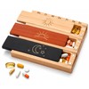 Wooden Pill Box 7 Days with 3 Compartments Morning Lunch