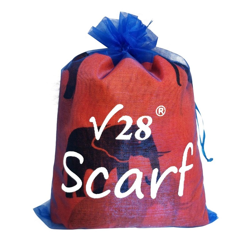 v28 Gorgeous Blue Elephant Print Long & Soft Scarf Shawl/Wrap