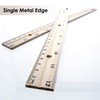 BAZIC Wooden Ruler 12" (30cm), Singel Metal Edge, Inches Centimeter