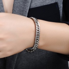 Men Titanium Steel Bracelet Fashionable Classic Elegant Bracelet Jewelry Accessory Birthday Gift 7.9 X 0.3in