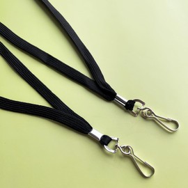 TuNan 30 PCS Flat Style Lanyards Bulk for ID Badges, Lanyards with Badge Clip Swivel Hook for Name Tags - Black, Blue