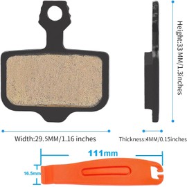 Fat-Cattie Bike Disc Brake Pads with Installation Tool,Bike Brake Pads Compatible with TRP Tektro Shimano Deore Br(Black-3,05R,4Pairs)