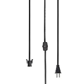 Aspen Creative 21008-21 Candelabra Base Snap-in Socket Kit with Black Phenolic Socket and 6 feet of Black Cord and On/Off Rotary Switch
