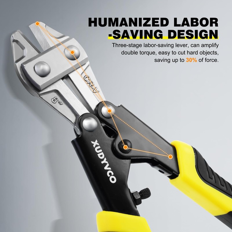 XUDYVCO Mini Bolt Cutters, Premium 8IN Heavy Duty Wire Cable