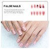 Baluue Glossy Red French Tip Press on Nails 24pcs Set