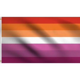 DMSE Pride Series Flag 3X5 Ft Foot 100% Polyester 100D Flag UV Resistant (Lesbian Sunset)