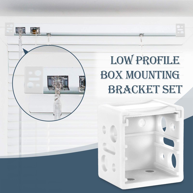 6 Pieces 1 Inch Blind Brackets White Profile Box Mounting Bracket