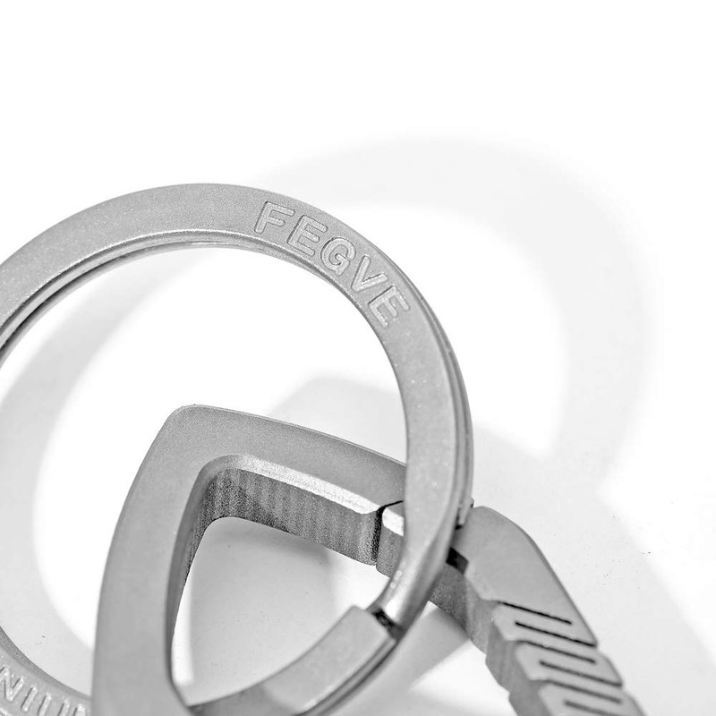 FEGVE Titanium Keychain Integrated Spring Structure Quick Release Carabiner with