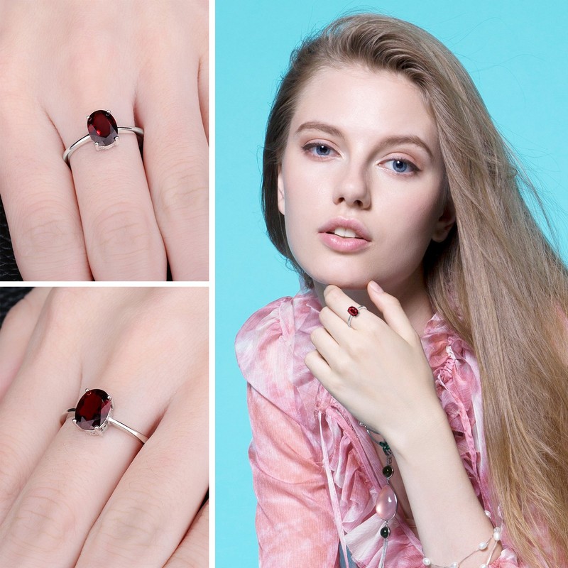 Jewelrypalace Birthstone Ring Solid 925 Sterling Silver Customisable, Silver