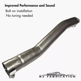 B2 Fabrication 2014-2025 Silverado 5.3L Muffler Delete, Aggressive Sound