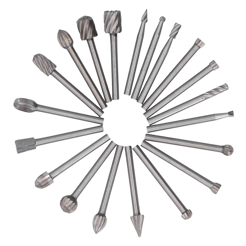 20Pcs High Speed Steel Rotary File DIY Grinding Head Set