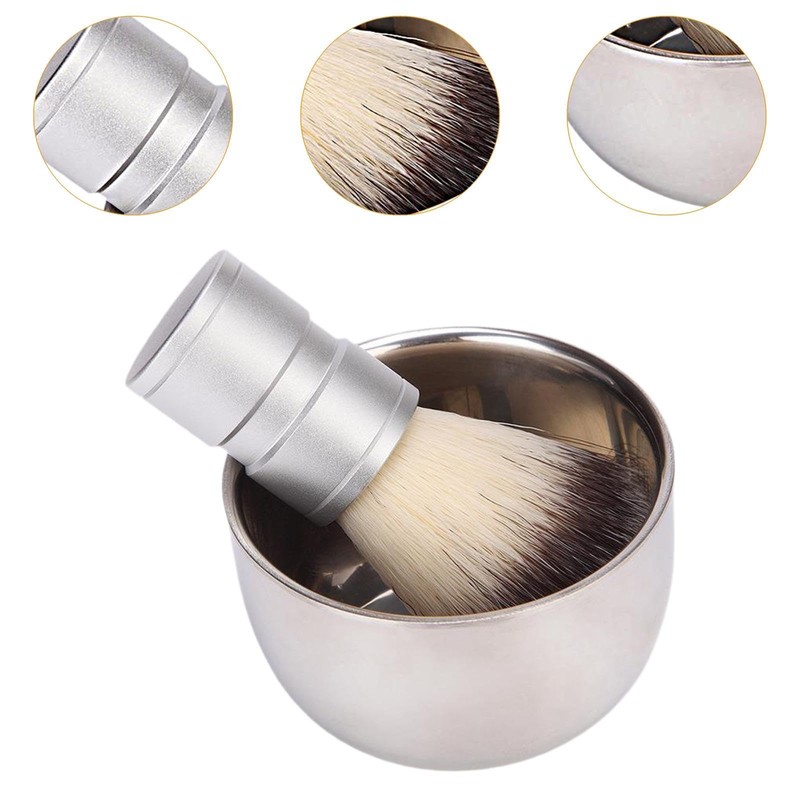 kokiya Men's Shaving Bowl Brush Set 2 in 1 Nylon