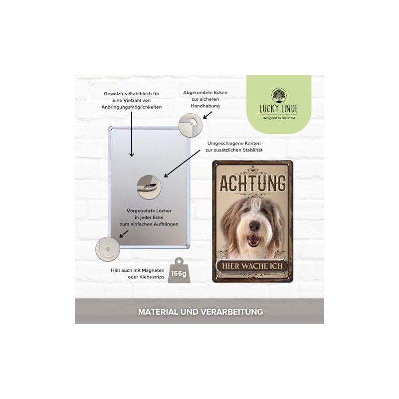 30 x 20 cm Weatherproof Dog Tin Sign, Warning Notice,
