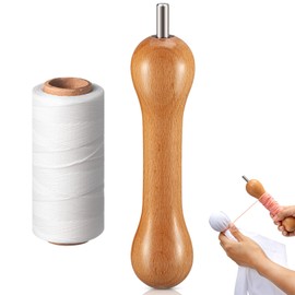 Wavwavw 2 Pcs Tie Dye Tool 1 Sinew Puller Tool for Tie Dye with Winding Sinew for DIY Tie Dye Sinew Pulling Device 295 Yard White Waxed Thread Tie Dye Kits for Adults
