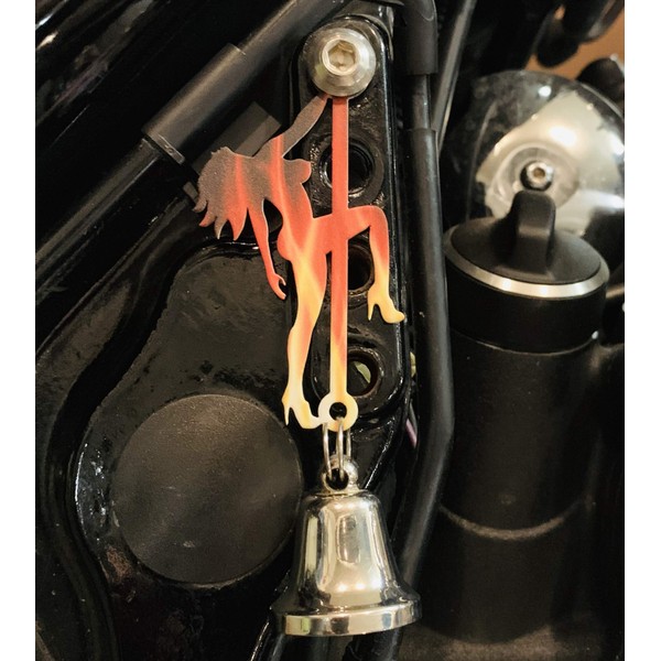 Flame/Fire Stripper Bell Hanger/Mount for Motorcycle Bolt & Ring Included fits all bikes Road King Street Glide Harley Davidson (No Bell)