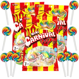 Mini Swirl Lollipops, Fruit Flavored Individually Wrapped Suckers, Shareable Party Favors, Pinata or Goody Bag Fillers, 3 Bags, 21 Suckers Total