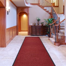 Nisorpa Indoor Outdoor Entrance Mat 3'x10' Anti-Slip Rubber Backing Thick Welcome Doormat Red Carpet Runner Commercial Hallway Rug Heavy Duty Floor Rugs