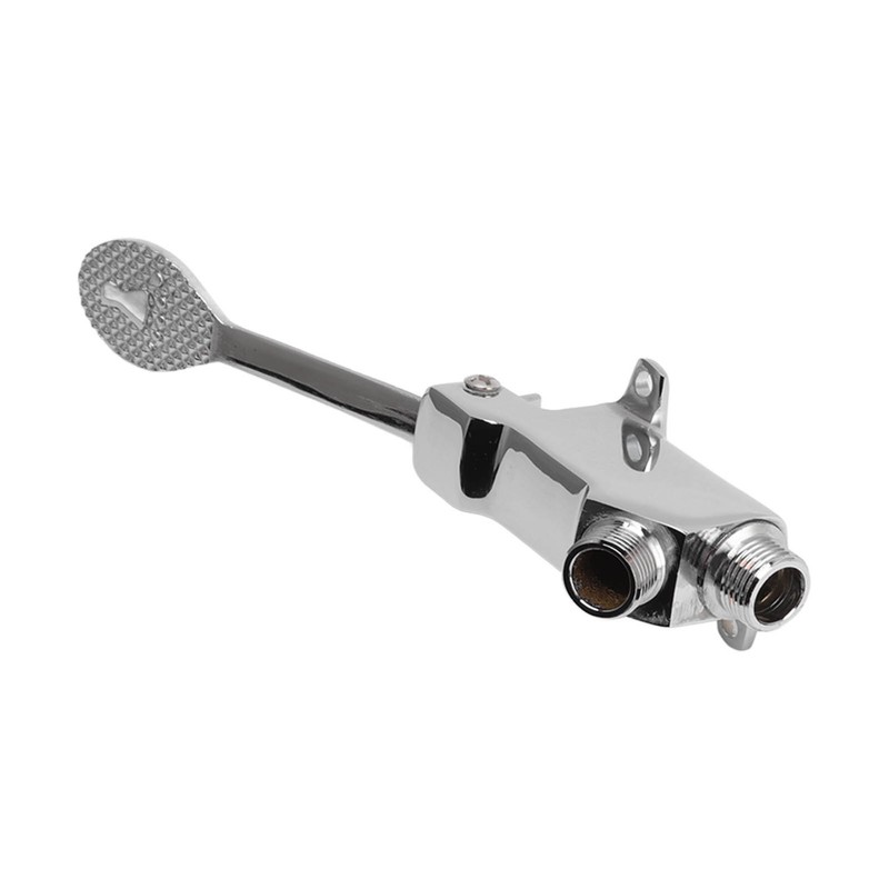 Faucet Foot Pedal Valve Silver Stainless Steel Water Saving Floor