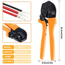 Tnisesm Wire Connector Crimping Tool for 15, 30 and 45 Amp Contacts DC Power Connector Modular Power Connector Kit