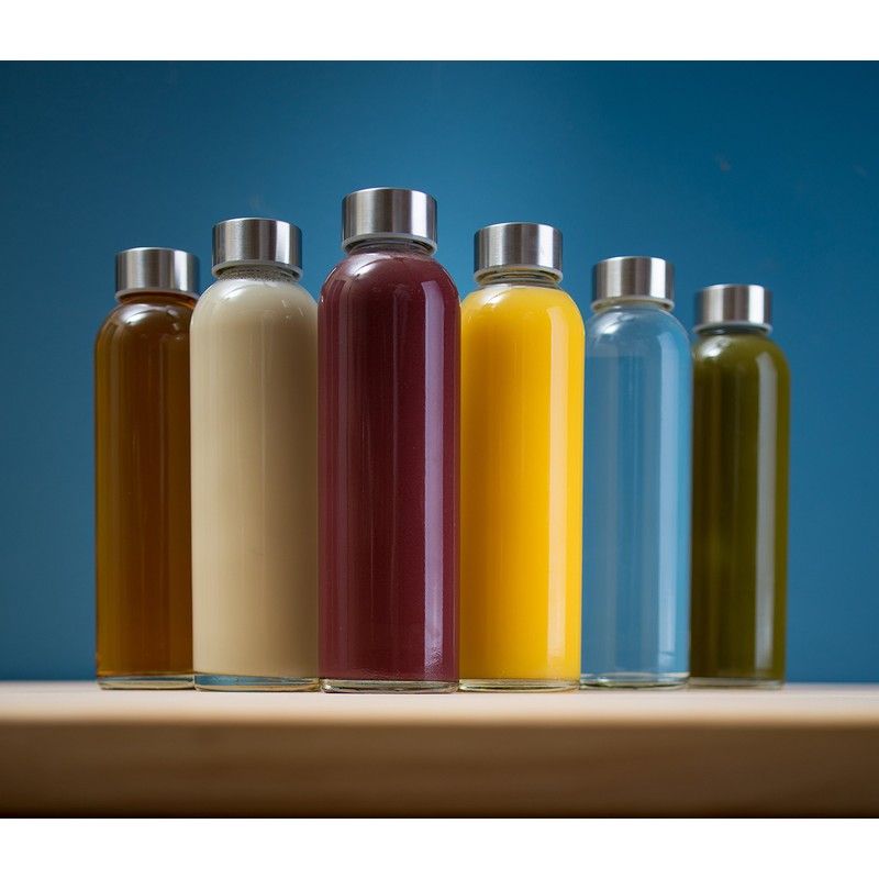 Epica Glass Water Bottles, 17.5 oz Set of 6 |