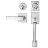 Azdele Modern Satin Nickel Door Handle with Deadbolt, Hardware Handle
