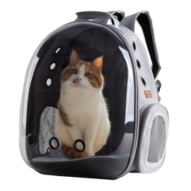 XZKING Cat Backpack Carrier Bubble Bag, Transparent Space Capsule Pet Carrier Dog Hiking Backpack, Small Dog Backpack Carrier for Cats Puppies Airline Approved Travel Carrier Outdoor Use Yellow Gray
