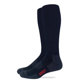 Rocky Mens Lightweight Ultra Dri Tall Boot Socks 2 Pair Pack (as1, alpha, l, regular, regular, Black)