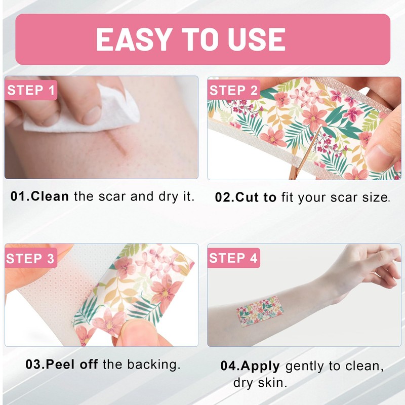 Silicone Scar Tape for Surgical Scars, Silicone Scar Sheets, C