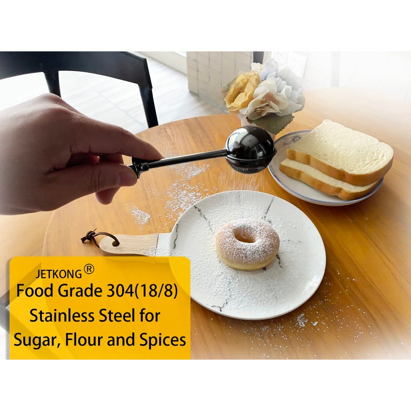 JETKONG Baker's Dusting Wand for Sugar, Flour and Spices, Stainless