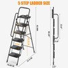 Step Ladder 5 Step Folding with Handrails, 800 LBS Capacity,