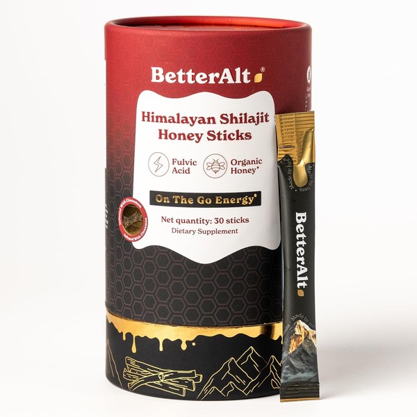 Better Alt Shilajit Honey Sticks – 85+ Minerals & 75%