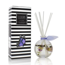 LOVSPA Spa Lavender Reed Diffuser Oil Gift Set | Made with Lavender, Ylang & Geranium Essential Oils + Real Herbs in The Bottle! | Beautiful Display for Your Home Décor | Made in The USA