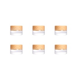 Miayon 6Pcs Small Travel Lotion Containers with lids Glass Sample Empty Round Cosmetic Jar Bottles for Creams Makeup Lotion Toiletries Storage (White, 5 gram)