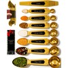 Gold Magnetic Measuring Spoons with Leveler - Featuring 8-Piece Upgraded