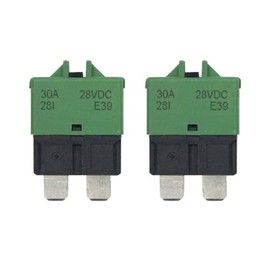 ZOOKOTO 2pcs 30A Circuit Breaker Blade Fuse E39K (T3) Manual Reset Fuse for Car Truck RV Automotive Marine Boat Trolling Motor & Custom Wiring Audio Battery Protection/Low Profile ATC/ATO