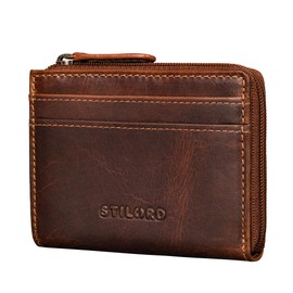 STILORD 'Cardino' Credit Card Holder Leather Card Holder - Men's Genuine Leather Mini Card Holder Wallet Card Wallet Women's Small Wallet RFID, Salerno - Brown, coin purse