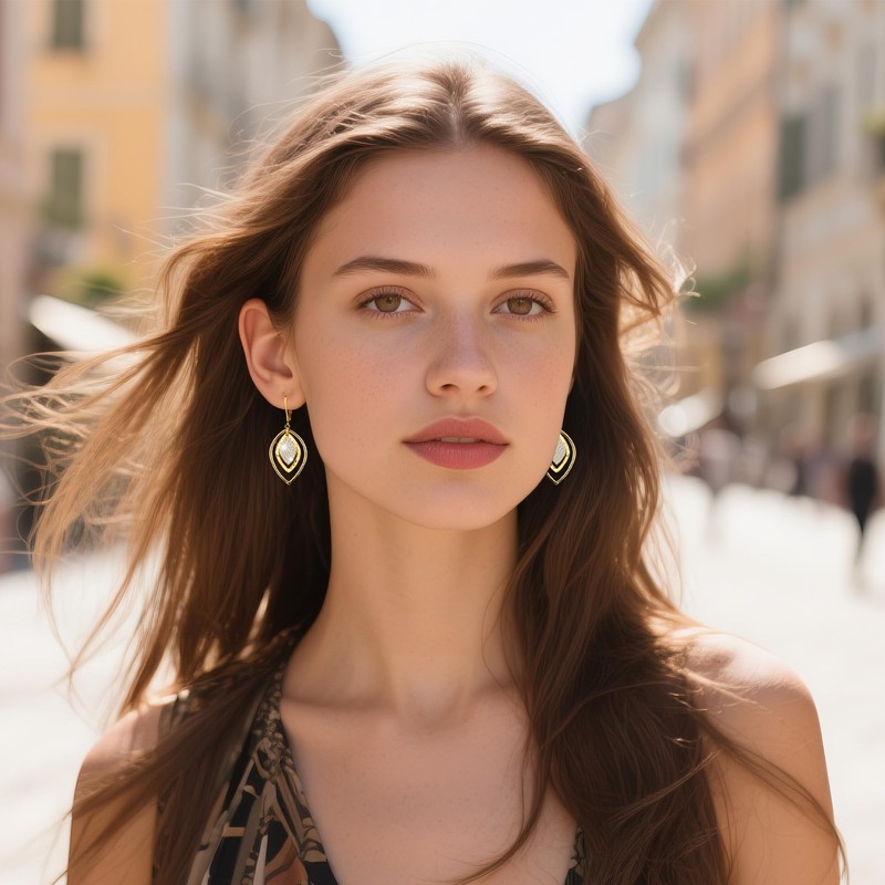 Gold Dangle Drop Earrings for Women Layers Leverback Dangling Earring