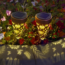 2 Pack Sunflower Solar Pathway Lights Outdoor, Waterproof Solar Walkway Lights Garden Decor, Pathway Landscape Lights for Backyard Patio Path Yard Lawn Walkway