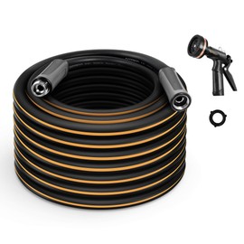 Gotron Garden Hose 50ft, Swivel Heavy Duty Water Hose, Kink Free, Flexible and Drinking Water Pipe with 9 Function Nozzles for RV, Outdoor, Yard, Lawn, 50ft x 5/8", Female to Male