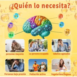 Gwynne Complejo De Vitamina B,receta 12 En 1,con Vitamina C,b2,b12,b1,b3,b5,b6,colina,magnesio Y Inositol, Apoyo Energía,cerebral Y Cardíaco,90 Cápsul